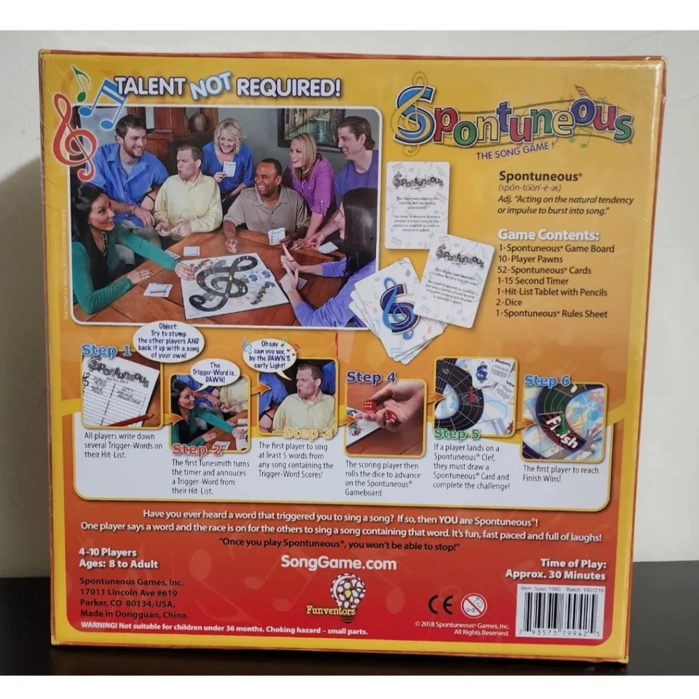 New Spontuneous The Party Song Game